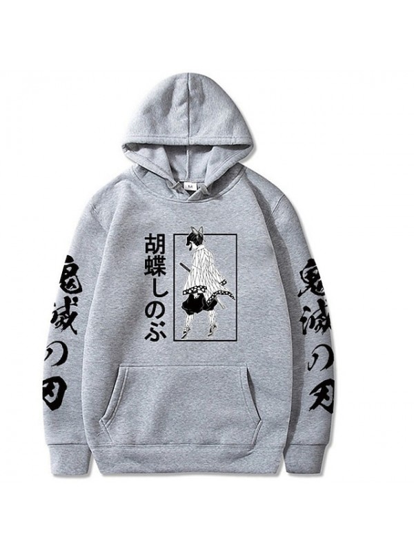 Inspired by Demon Slayer: Kimetsu no Yaiba Cosplay Kochou Shinobu Anime Cartoon Polyster Print Harajuku Graphic Kawaii Hoodie For Men's / Women's / Male / Female / Manga / Classic & Timeless #8772125