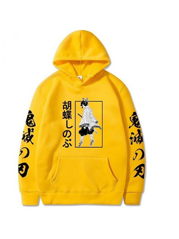 Inspired by Demon Slayer: Kimetsu no Yaiba Cosplay Kochou Shinobu Anime Cartoon Polyster Print Harajuku Graphic Kawaii Hoodie For Men's / Women's / Male / Female / Manga / Classic & Timeless #8772125