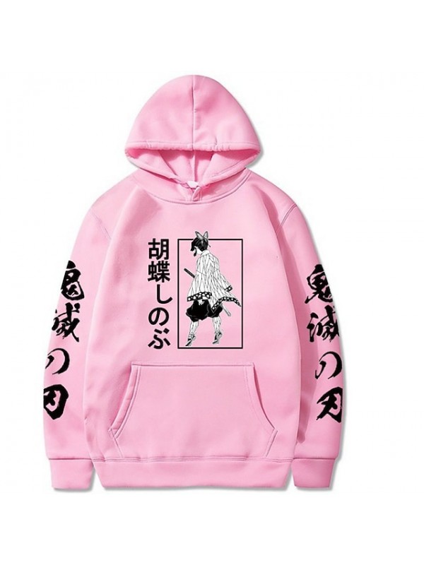 Inspired by Demon Slayer: Kimetsu no Yaiba Cosplay Kochou Shinobu Anime Cartoon Polyster Print Harajuku Graphic Kawaii Hoodie For Men's / Women's / Male / Female / Manga / Classic & Timeless #8772125