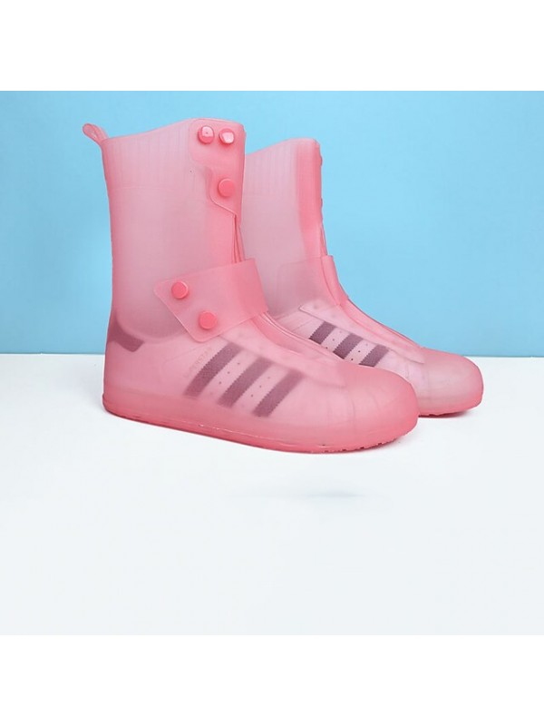 Rainproof Shoe Cover Non-slip Thickening Wear-resistant Waterproof Shoe Cover Rain Boots Women's Rainy Riding Adult Silicone Shoe Cover #9035002