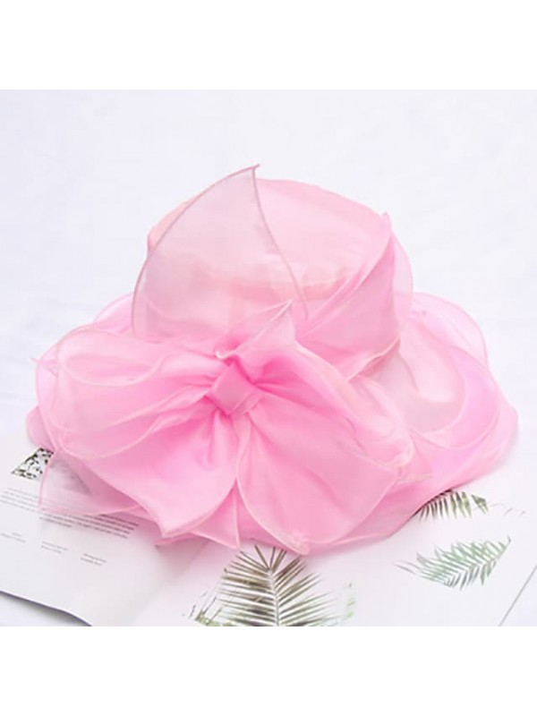Retro Organza Headwear with Lace-up 1 PC Party / Evening / Horse Race Headpiece #8625808