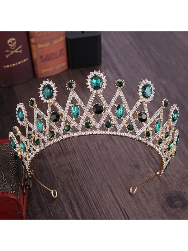 Simple Bridal Alloy Crown Tiaras with Metal 1pc Wedding Headpiece #9023595