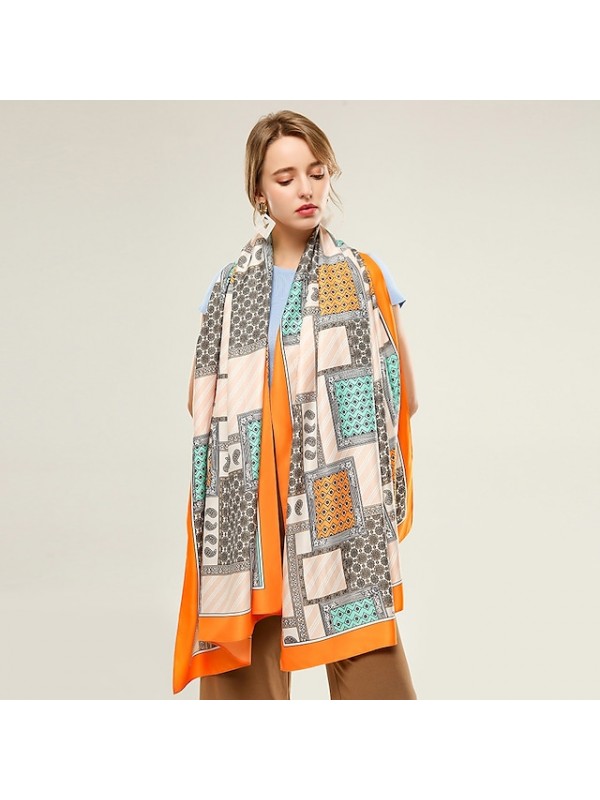 Sleeveless Ladies Polester / Cotton Blend Party / Holiday Women's Wrap / Women's Scarves With Pattern / Print #9024848