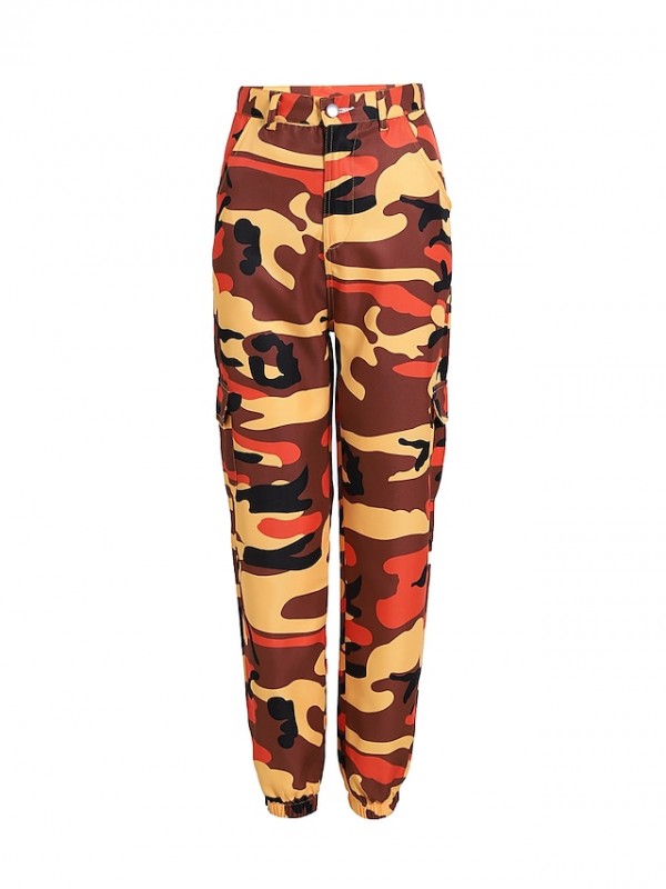 Women's Casual Modern Style Stylish Pants Athleisure Daily Inelastic Multi Color Mid Waist Purple Gray Orange Rose Red S M L XL #8333724