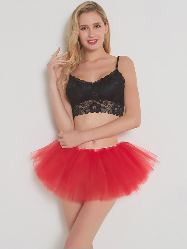 Women's Active Sexy Mini Skirts Performance Weekend Solid Colored Layered Purple Blushing Pink Black One-Size / Loose #8836397