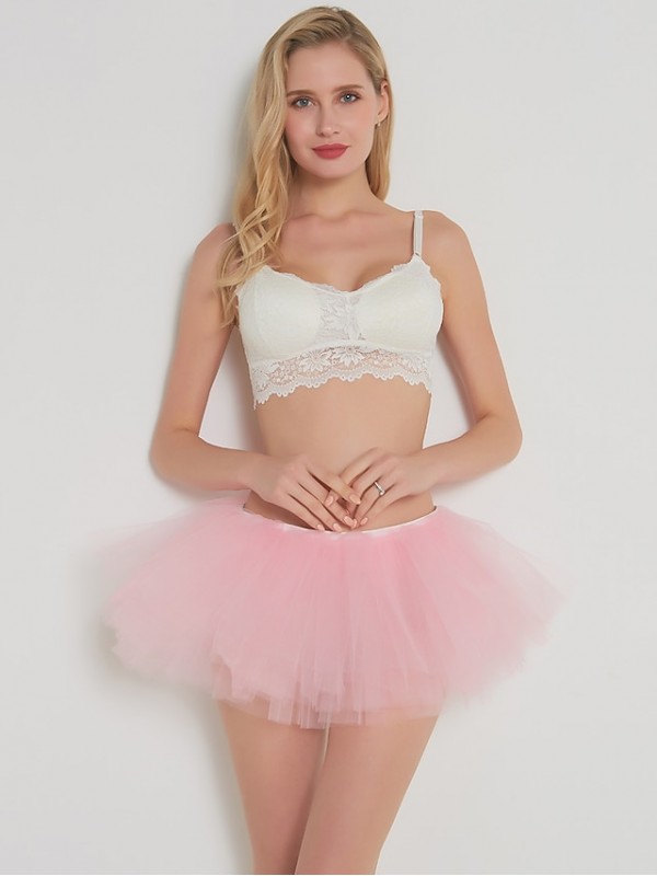 Women's Active Sexy Mini Skirts Performance Weekend Solid Colored Layered Purple Blushing Pink Black One-Size / Loose #8836397