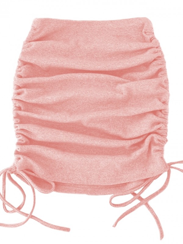 Women's Elegant Sexy Bodycon Skirts Date Vacation Solid Colored Ruched Blushing Pink Black Gray S M L / Mini / Slim #8594183