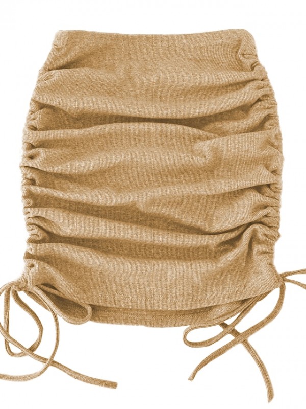 Women's Elegant Sexy Bodycon Skirts Date Vacation Solid Colored Ruched Blushing Pink Black Gray S M L / Mini / Slim #8594183