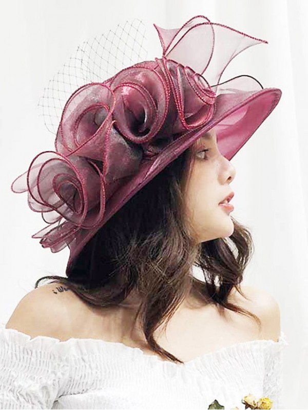 Women's Classic & Timeless Bucket Hat Sun Hat Dailywear Holiday Outdoor Floral Floral Wine Beige Hat Portable Windproof Comfort #9020413
