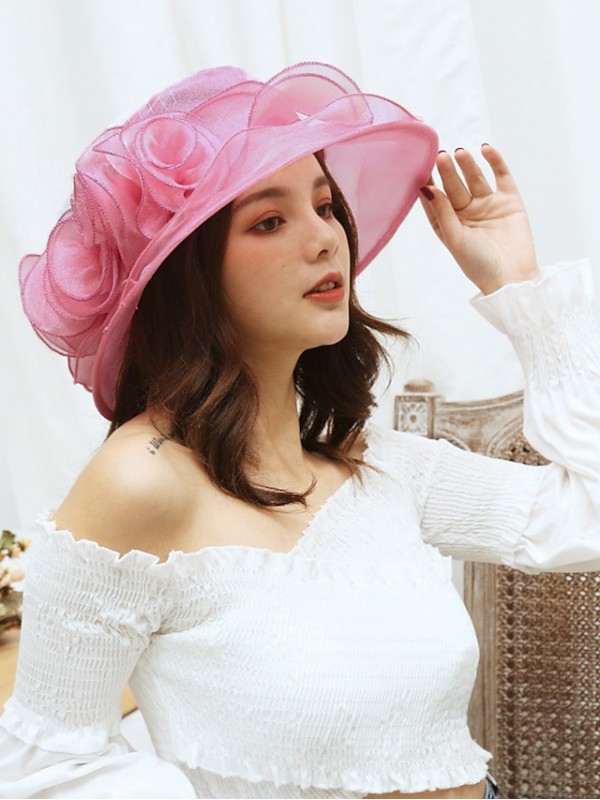 Women's Classic & Timeless Bucket Hat Sun Hat Dailywear Holiday Outdoor Floral Floral Wine Beige Hat Portable Windproof Comfort #9020413