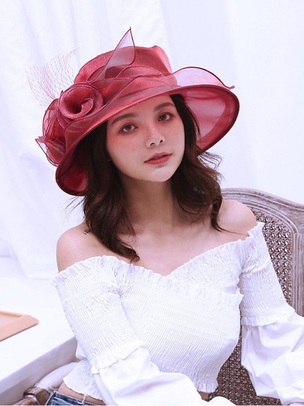 Women's Classic & Timeless Bucket Hat Sun Hat Dailywear Holiday Outdoor Floral Floral Wine Beige Hat Portable Windproof Comfort #9020413