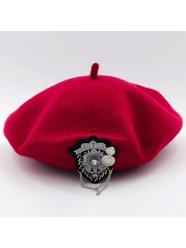 Women's Beret Hat Party Wedding Street Pure Color Wine Black Hat Red GreenFall Winter Newsboy Cap #8845369