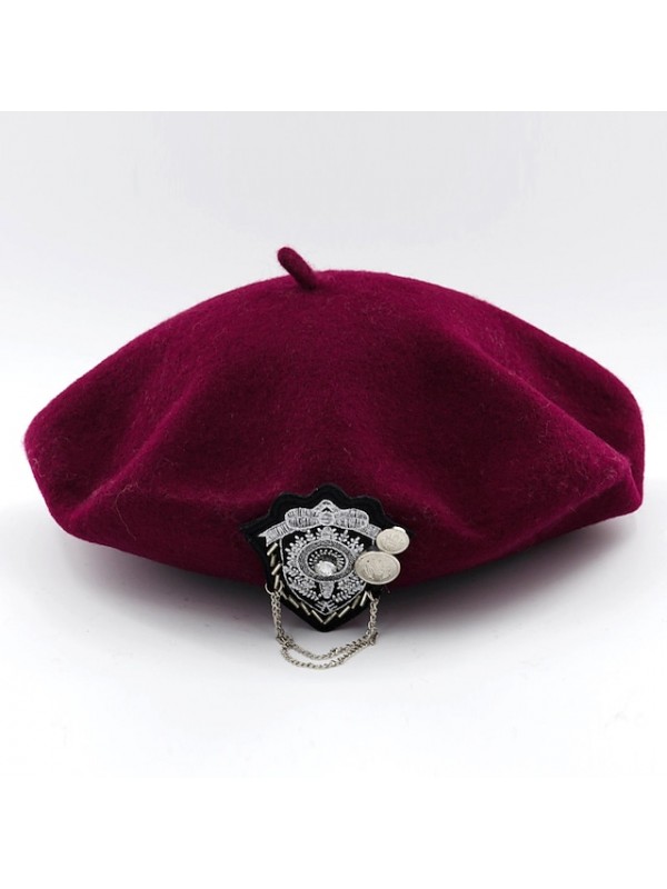Women's Beret Hat Party Wedding Street Pure Color Wine Black Hat Red GreenFall Winter Newsboy Cap #8845369