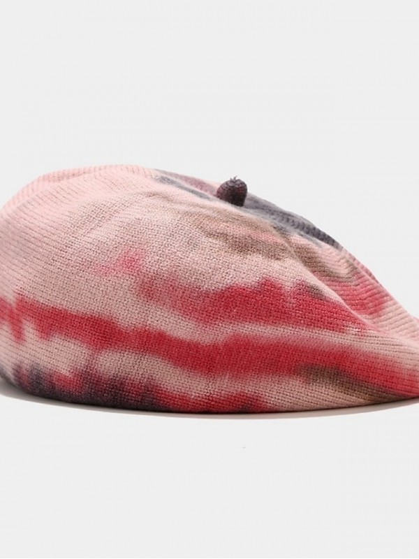 Women's Elegant Beret Hat Dailywear Family Gathering Splice Tie Dye Grey Beige Hat Sun Protection Warm Breathable #8975813