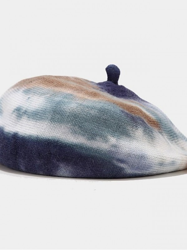 Women's Elegant Beret Hat Dailywear Family Gathering Splice Tie Dye Grey Beige Hat Sun Protection Warm Breathable #8975813