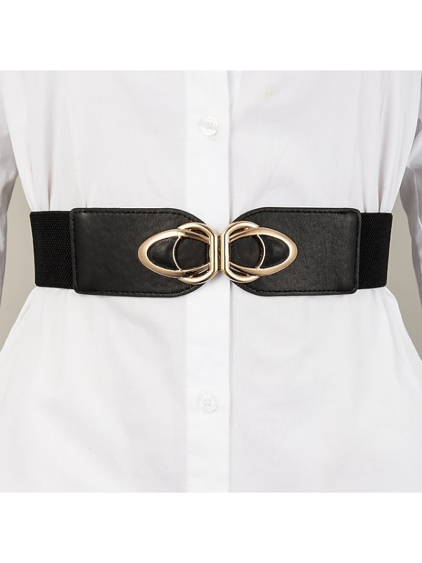 Women's Wide Belt Daily Tea Party Black Brown Belt Pure Color / Fall / Winter / Spring / Summer #8870459