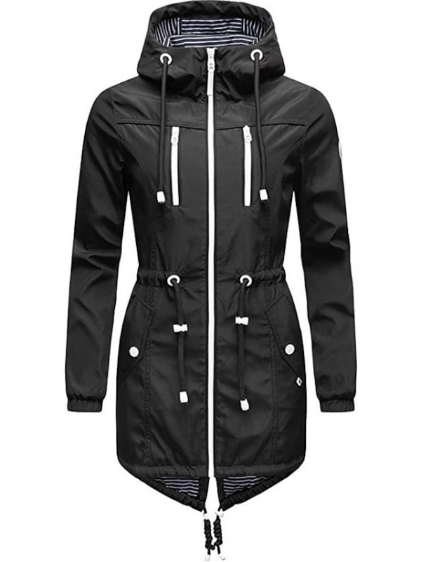 Women's Jacket Solid Color Sporty Sporty Fall Jacket Notch lapel collar Long Street Long Sleeve 416 yellow-green / Spring / Holiday #8473082